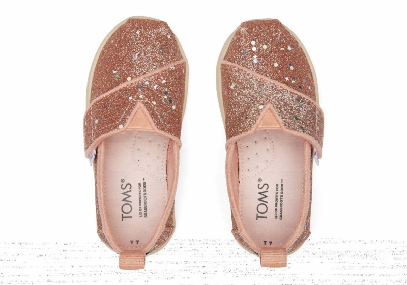 Toms Tiny Alpargata Cosmic Glitter Rose Gold | NYVMRS-025