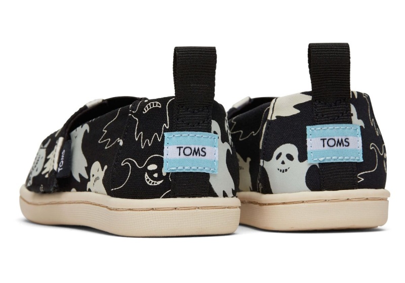 Toms Tiny Alpargata Ghosts Black | NVBQTC-973