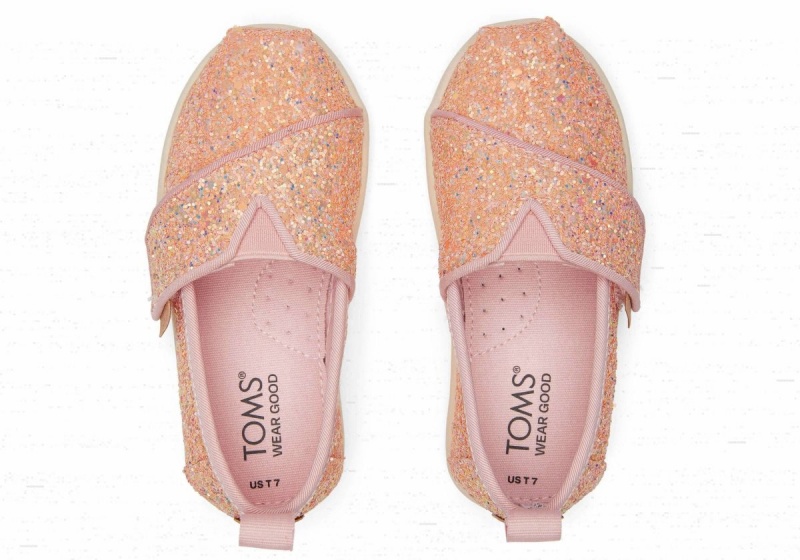 Toms Tiny Alpargata Glitter Pink | NOPMIF-436