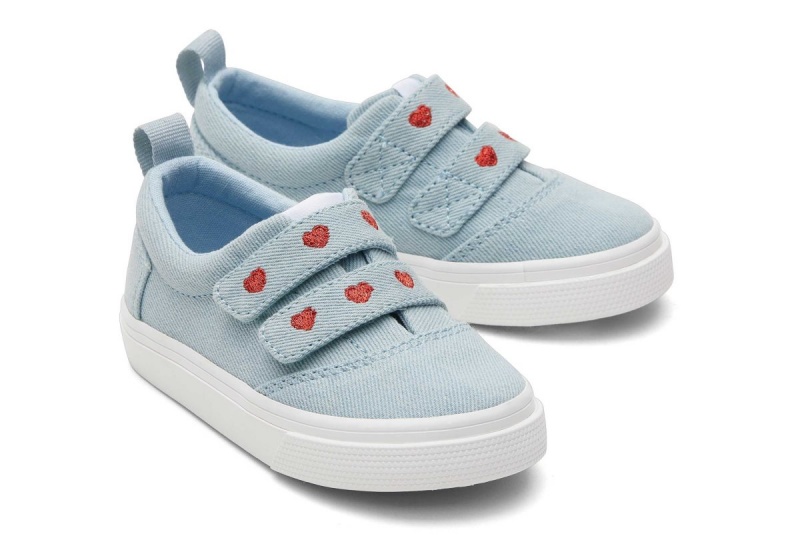 Toms Tiny Fenix Double Strap Sneaker Blue | ITZMKH-540