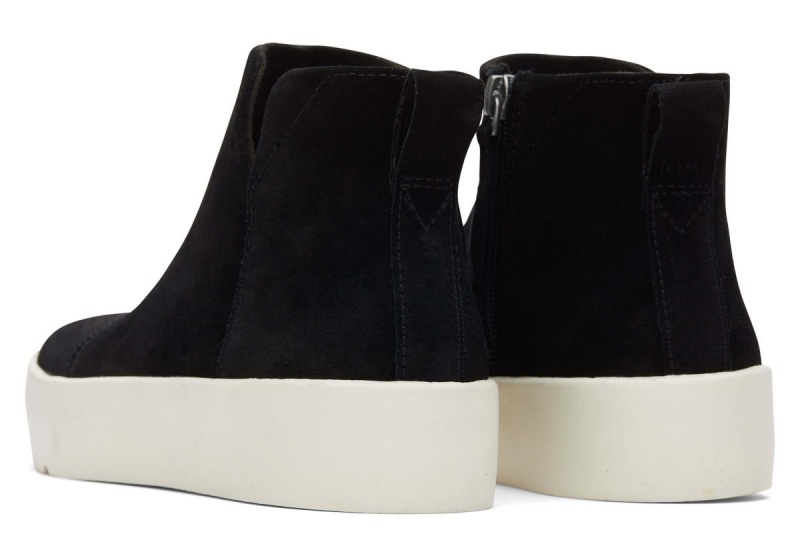 Toms Verona Mid Suede Platform Sneaker Black | IDJMFK-807