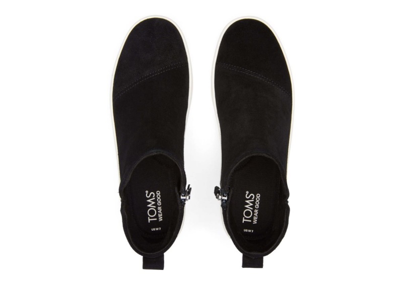 Toms Verona Mid Suede Platform Sneaker Black | IDJMFK-807