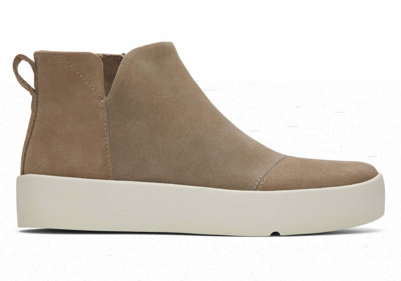 Toms Verona Mid Suede Platform Sneaker Grey Brown | ORKMCZ-285